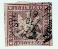 PM10006 Briefmarke Württemberg 70 Kreuzer (Mi.-Nr. 42b)
